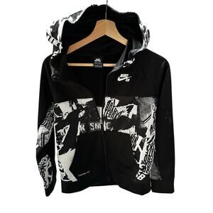 Rare Nike SB Unique Print- Black and White  Zipper Hoodie- Youth Size Large